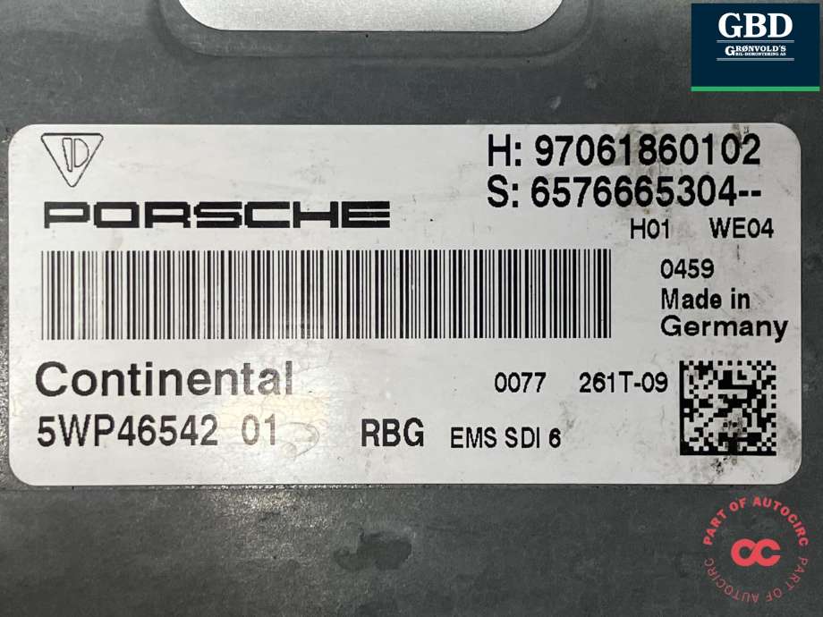 Styreenhet motor til Porsche Panamera 2009-2017 (Type I) (970) (970) (CONTINENTAL|970 618 601 03|970 618 601 02|5WP46542 01)