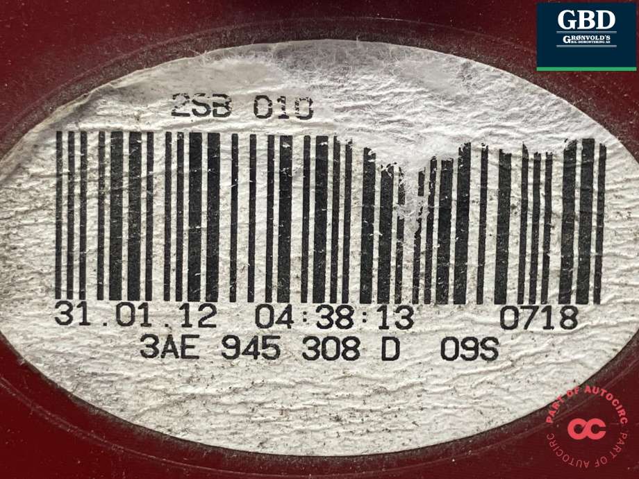 Baklykt høyre indre til VW Passat 2011-2015 (B7) (B7) (3AE 945 308 C|3AE 945 308 D|)