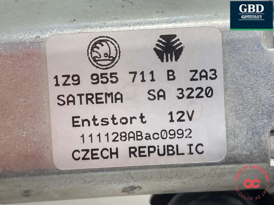 Viskermotor bakrute til Škoda Octavia 2009-2013 (Type II, Fase 2)  (1Z9 955 711 C|1Z9 955 711 B|)