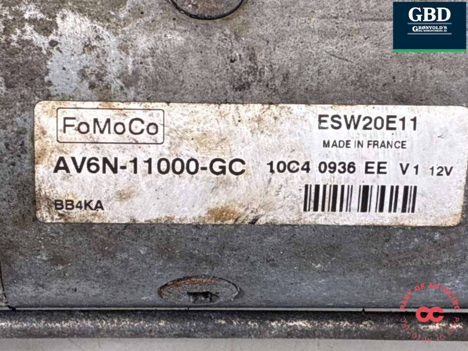 Starter diesel til Ford Focus 2014-2018 (Type III, Fase 2) (2269109| 2033247|AV6N-11000-GE|)
