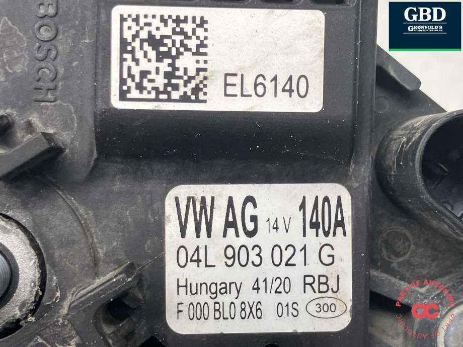 Dynamo diesel til Škoda Karoq 2017-->>  (BOSCH|04L 903 021 H|04L 903 021 G|F 000 BL0 8X6)