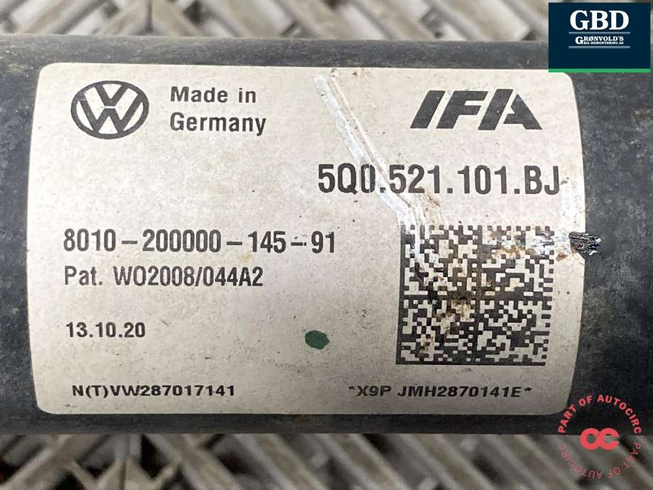 Mellomaksel til Škoda Karoq 2017-->> (5Q0 521 101 BJ|5Q0 521 101 BA|5Q0 521 101 AT)