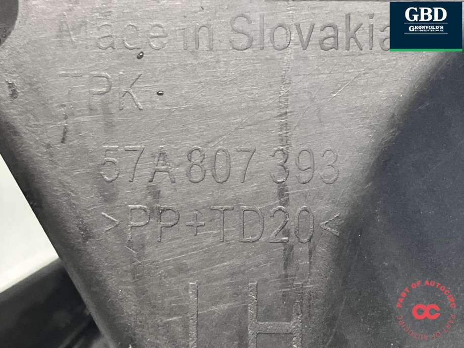 Støtfanger bak feste til Škoda Karoq 2017-->> (57A 807 377|57A 807 393|)