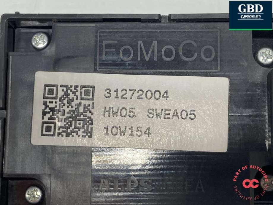 Bryter ruteheis førerdørspanel til Volvo V70 2007-2013 (Type III, Fase 1)  (31334881|31272004|)