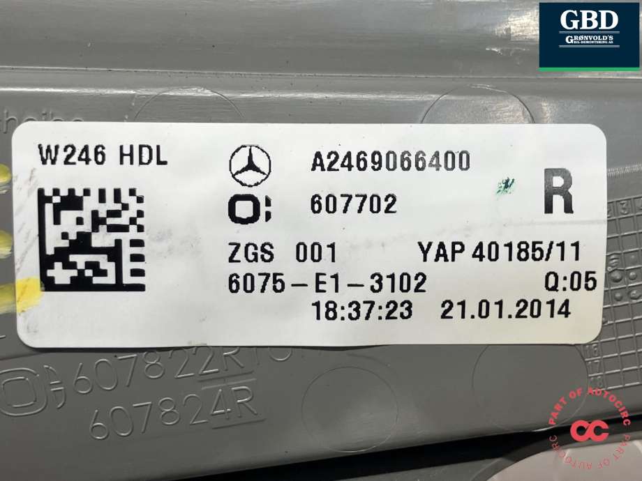 Baklykt høyre indre til Mercedes B-Klasse 2011-2018 (W246) (W246) (A 246 906 64 00|607702|)