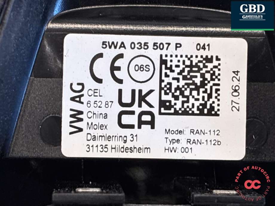 Antenne navigasjon til Ford Capri 2024-->> (2707642|VWR2KA-19K351-BA30B1|5WA 035 507 P)