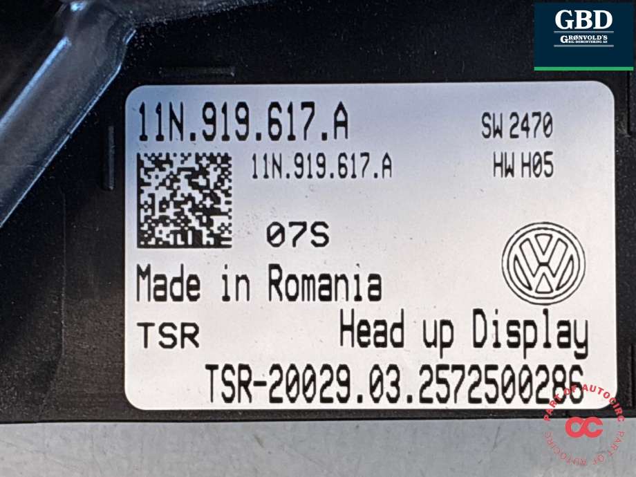 Instrument head-up display (HUD) til Ford Capri 2024-->>  (2710208|VWR2KA-19G468-AA|11N 919 617 A)