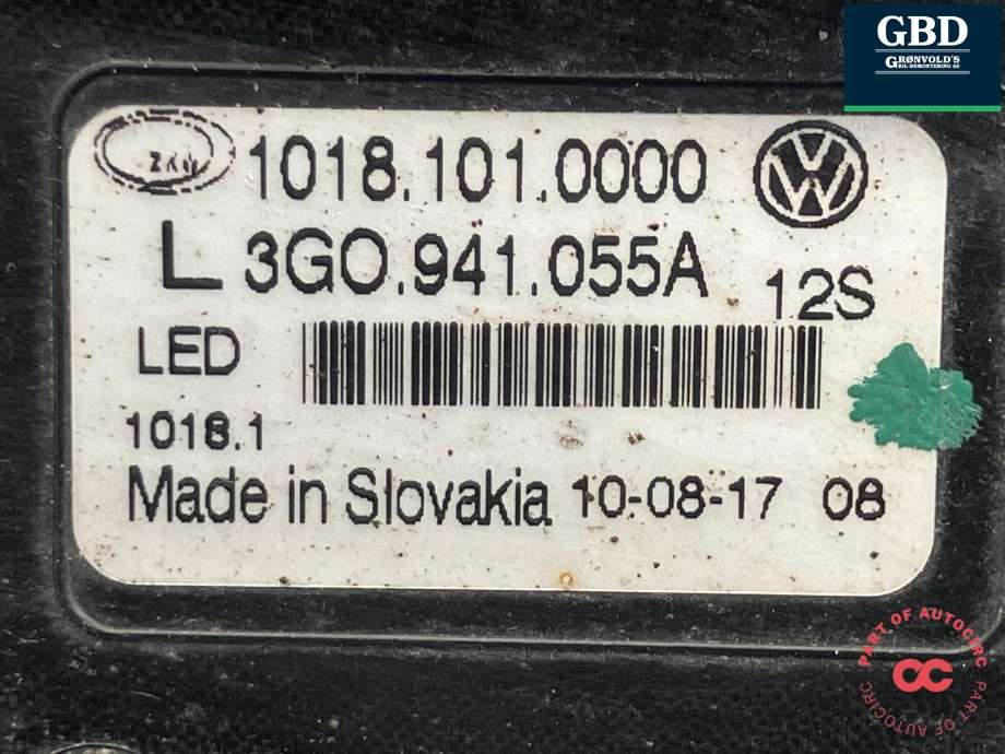 Kjørelys led venstre foran til VW Passat 2015-2019 (Fase 1) (B8) (B8) (3G0 941 055 A|1018.101.0000|)