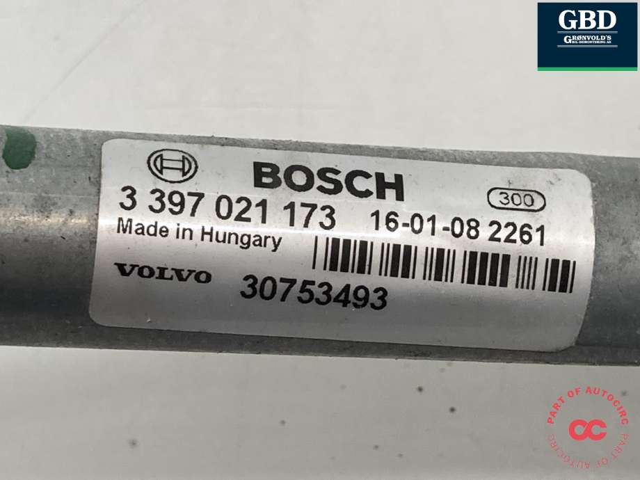 Viskermotor frontrute komplett m/overføring til Volvo V60/V60 CC 2013-2018 (Type I, Fase 2) (31349244|30753493|)