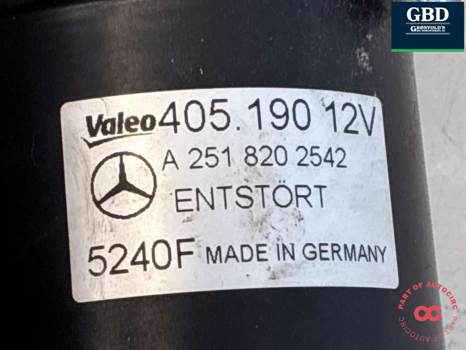 Viskermotor frontrute komplett m/overføring til Mercedes R-Klasse 2006-2013 (W251) (W251) (A 251 820 25 42|A 251 820 14 42|A 251 820 00 41)