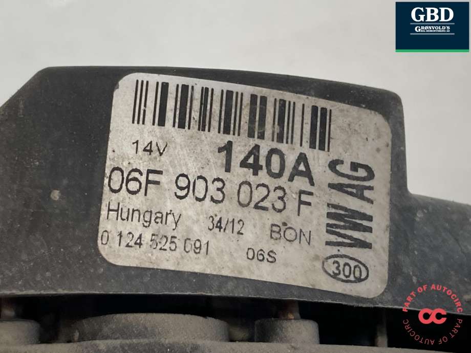 Dynamo diesel til VW Caddy 2010-2015 (Type III, Fase 2) (06F 903 023 F|)