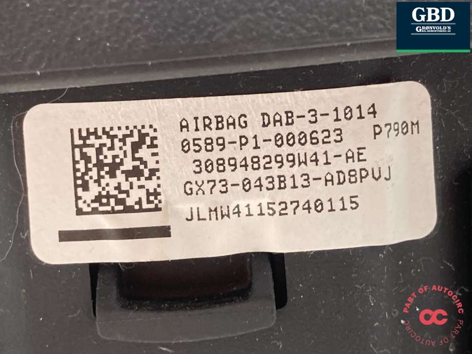 Airbag rattpute til Jaguar XE 2015-->> (|GX73-043B13-AD8PVJ)