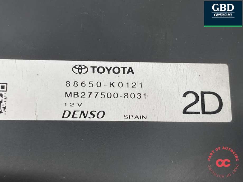 Styreenhet klima/aircondition til Toyota Yaris 2020-->> (Type IV) (|88650-K0121)