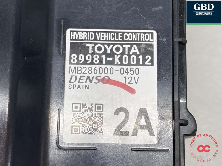 Styreenhet diverse til Toyota Yaris 2020-->> (Type IV)  (|89981-K0012)