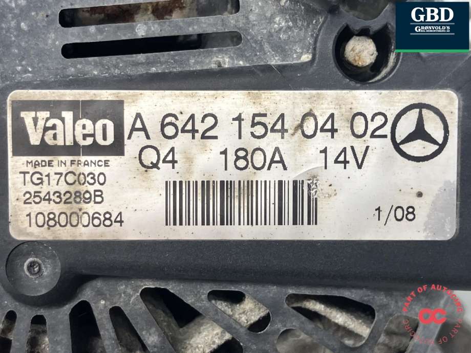 Dynamo diesel til Mercedes R-Klasse 2006-2013 (W251) (W251) (|A 642 154 04 02|TG17C030)