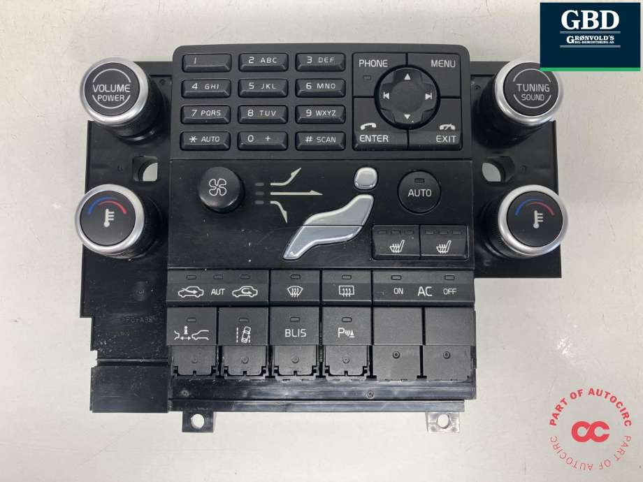 Bilstereo betjeningspanel til Volvo V70 2007-2013 (Type III, Fase 1)  (ALPS|30782904|M321CA0-0003|)