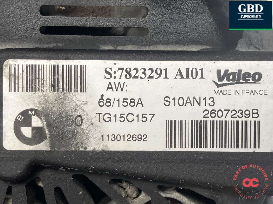 Dynamo diesel til Mini One/Cooper 2007-2014 (R55-57) (R55-57) (VALEO|7823291|TG15C157|2607239B)