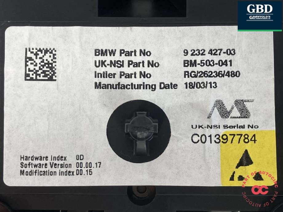 Instrumentpanel til Mini One/Cooper 2007-2014 (R55-57) (R55-57) (62 10 9 233 767|9 232 427-03|BM-503-041)