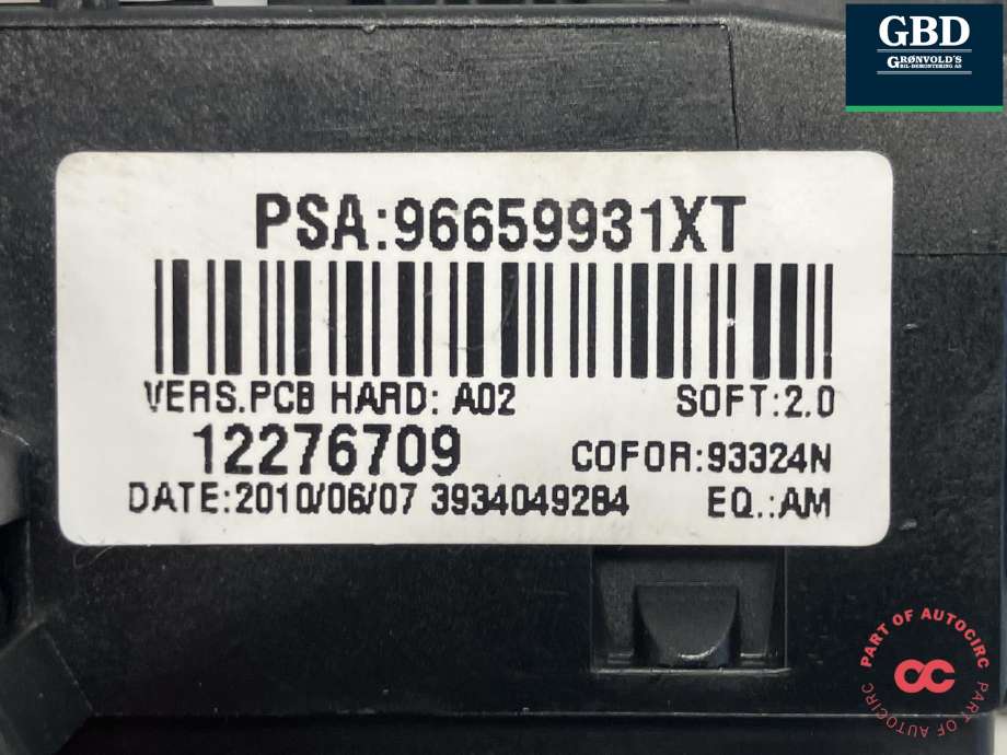 Bryter combi til Peugeot RCZ 2010-2015  (6243 34|96659931XT|12276709)