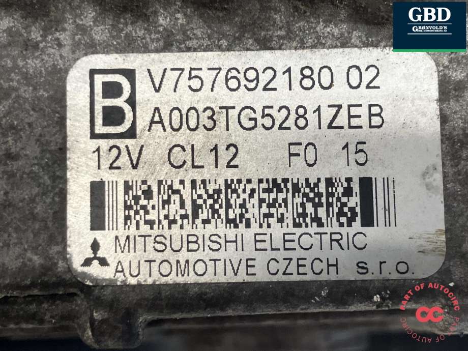 Dynamo til Peugeot RCZ 2010-2015  (5705 KV|)