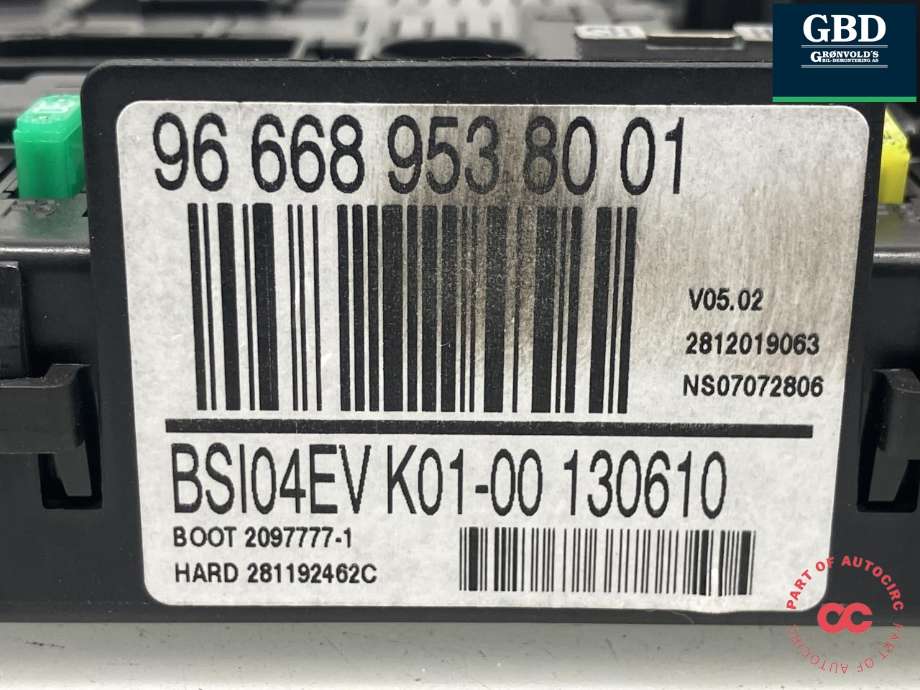 Styreenhet comfort (BCM) til Peugeot RCZ 2010-2015  (|96 668 953 80 01)