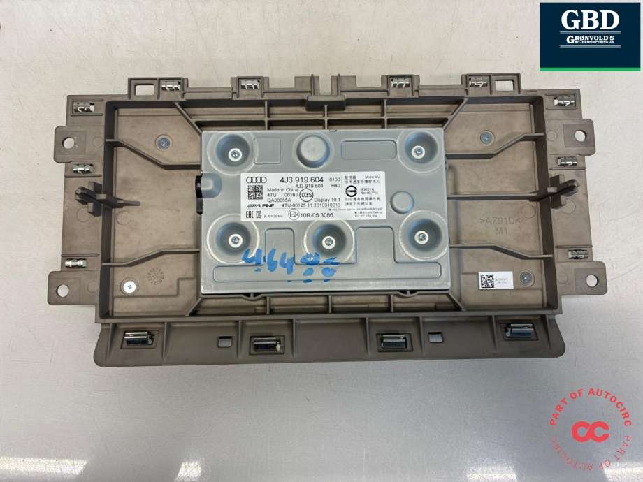 Bilstereo navigasjon skjerm til Audi e-tron GT 2021-->>  (4J3 919 604|)