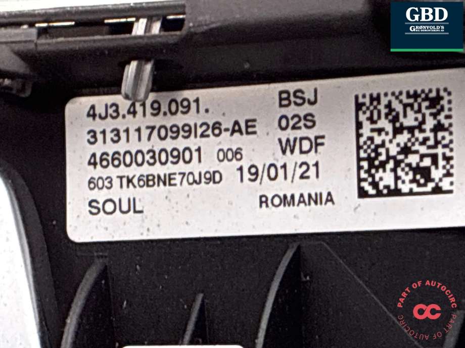 Ratt til Audi e-tron GT 2021-->>  (4J3 419 091 BSJ|)