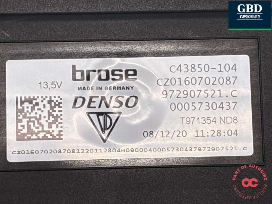 Varmeapparat motor til Audi e-tron GT 2021-->>  (972 907 521 D|)