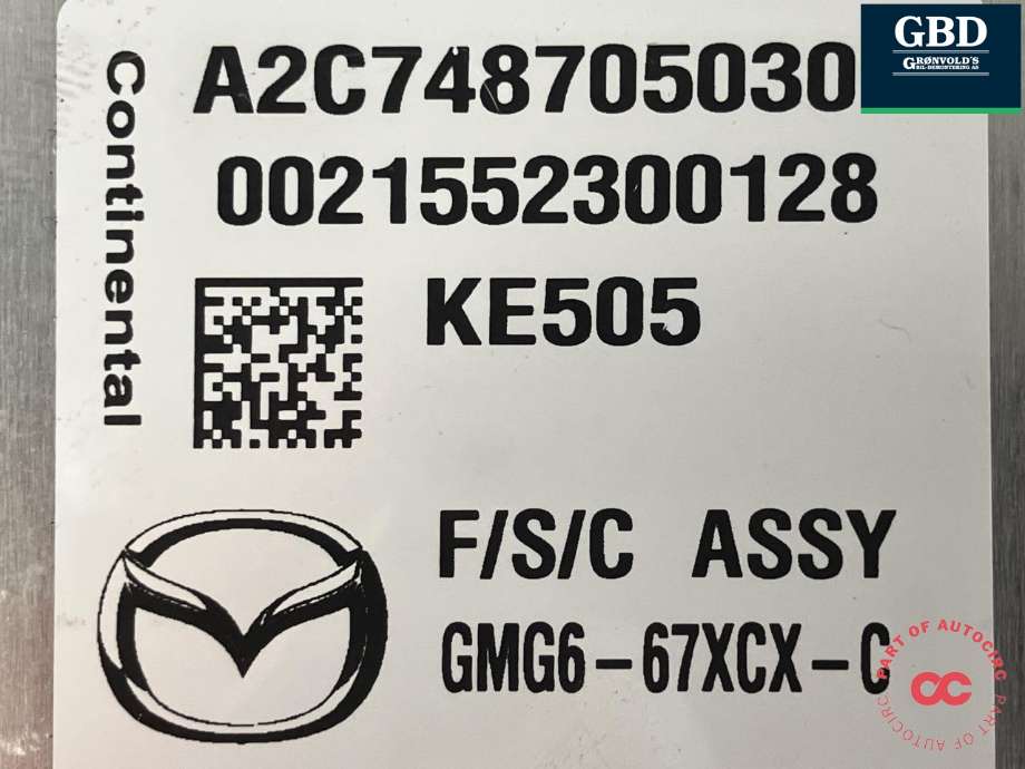 Kamera til Mazda 6 2015-2018 (Type III, Fase 2) (CONTINENTAL||GMG6-67XCX-C|A2C7487050300)