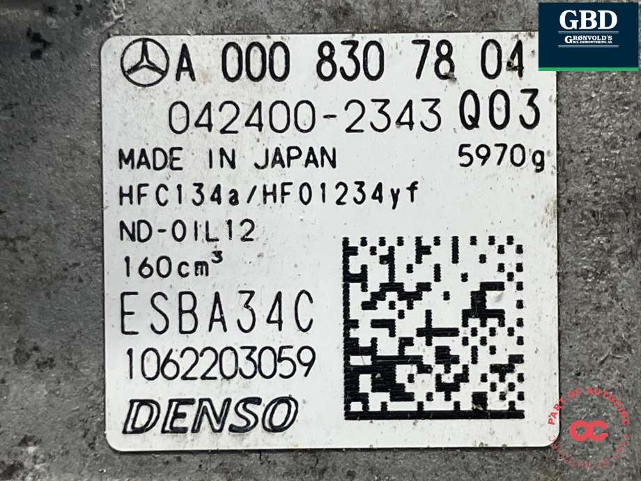 Aircondition kompressor elbil til Mercedes EQC 2019-->>  (DENSO|A 000 830 78 04|042400-2343|)