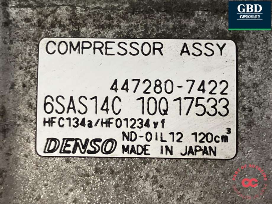 Aircondition kompressor til Mercedes B-Klasse 2011-2018 (W246) (W246) (DENSO||A 003 830 44 60|447280-7422)