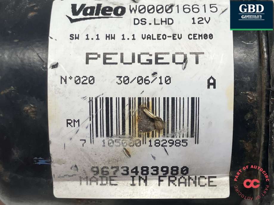 Viskermotor foran venstre til Peugeot RCZ 2010-2015  (VALEO||9673483980|W000016615)