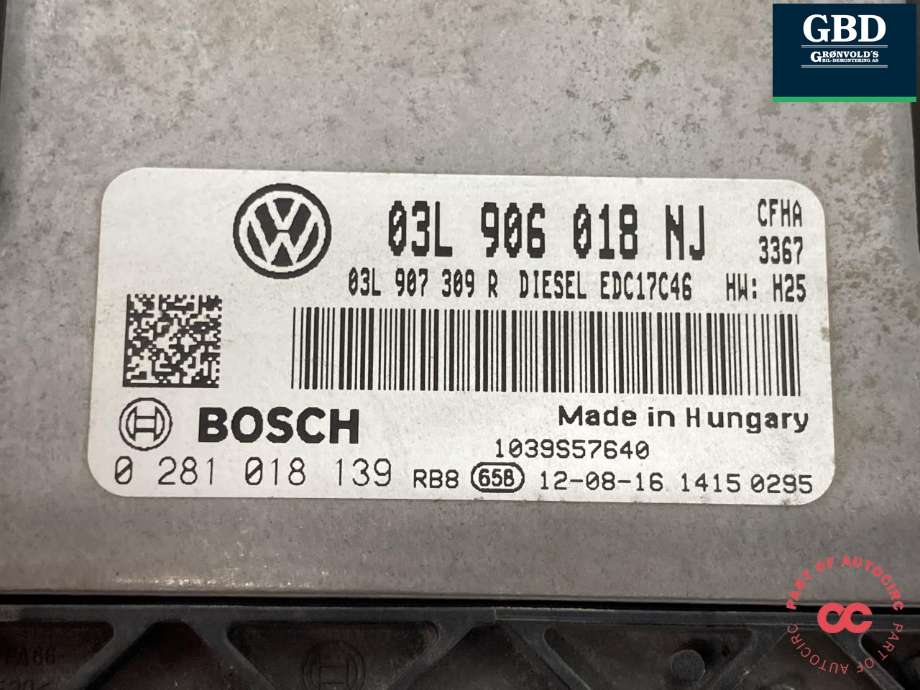 Styreenhet motor til VW Caddy 2010-2015 (Type III, Fase 2)  (|03L 906 018 NJ)