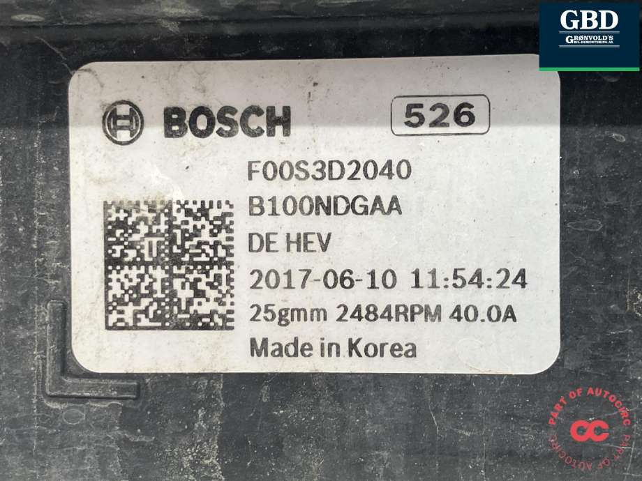 Kjølevifte elektrisk til Kia Niro 2016-2021 (BOSCH|3 137 232 025|F00S3D2040|)