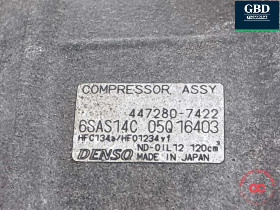 Aircondition kompressor til Mercedes A-Klasse 2012-2018 (W176) (W176) (A 000 830 35 02|447280-7422|)