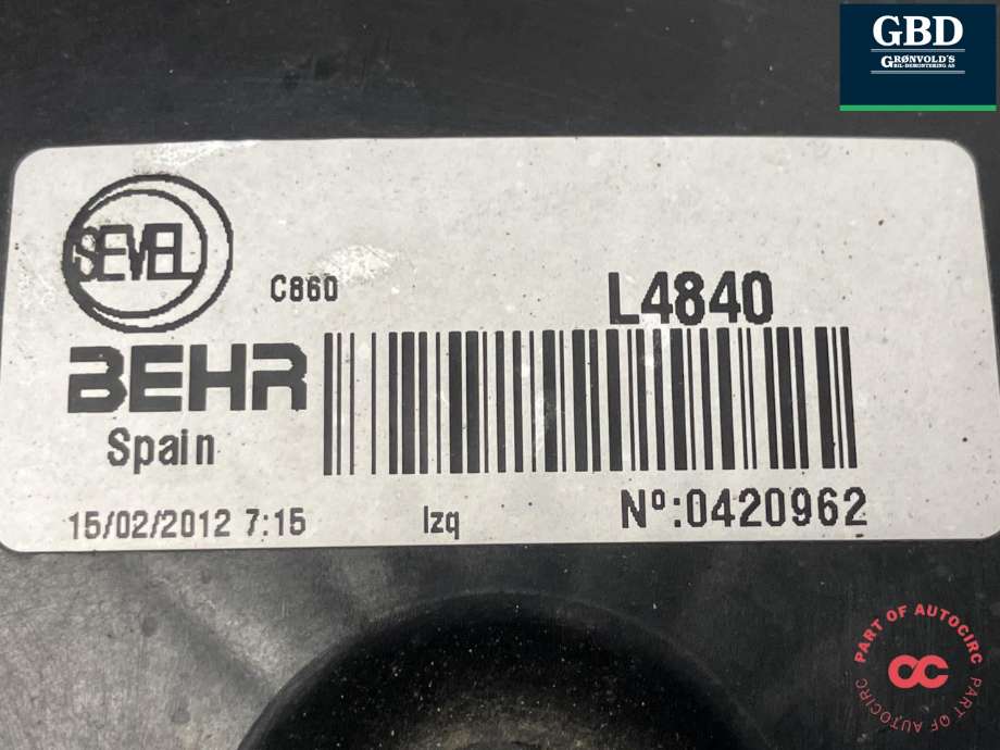 Kjølevifte elektrisk til Fiat Ducato 2007-2013  (BEHR||0420962|0508709)