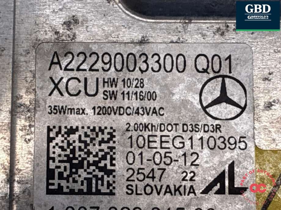 Styreenhet xenon/ballast til Mercedes CLA 2013-2019 (C117) (C117) (A 166 900 28 00|A 2229003300 Q01|)