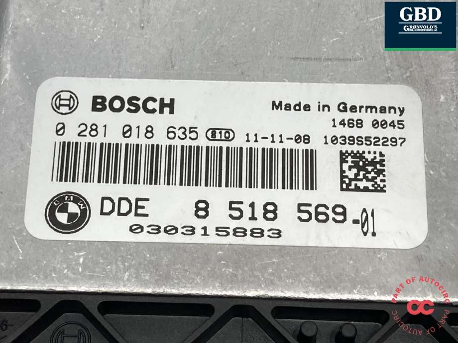 Styreenhet motor til BMW 1-Serie 2011-2015 (Fase 1) (F20/F21) (F20/F21) (|DDE 8 518 569-01)