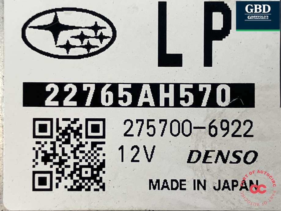 Styreenhet motor til Subaru Forester 2013-2019 (Type IV) (DENSO|22765AH570|275700-6922)