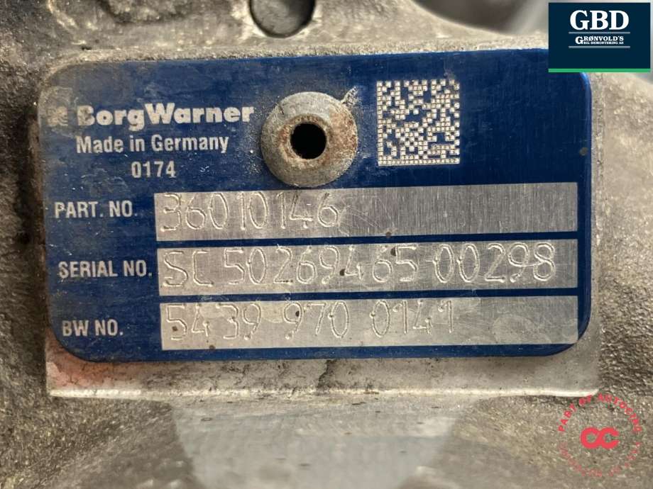 Turbo til Volvo XC70 2014-2016 (Type II, Fase 2) (BORG WARNER||36010146|36010145)