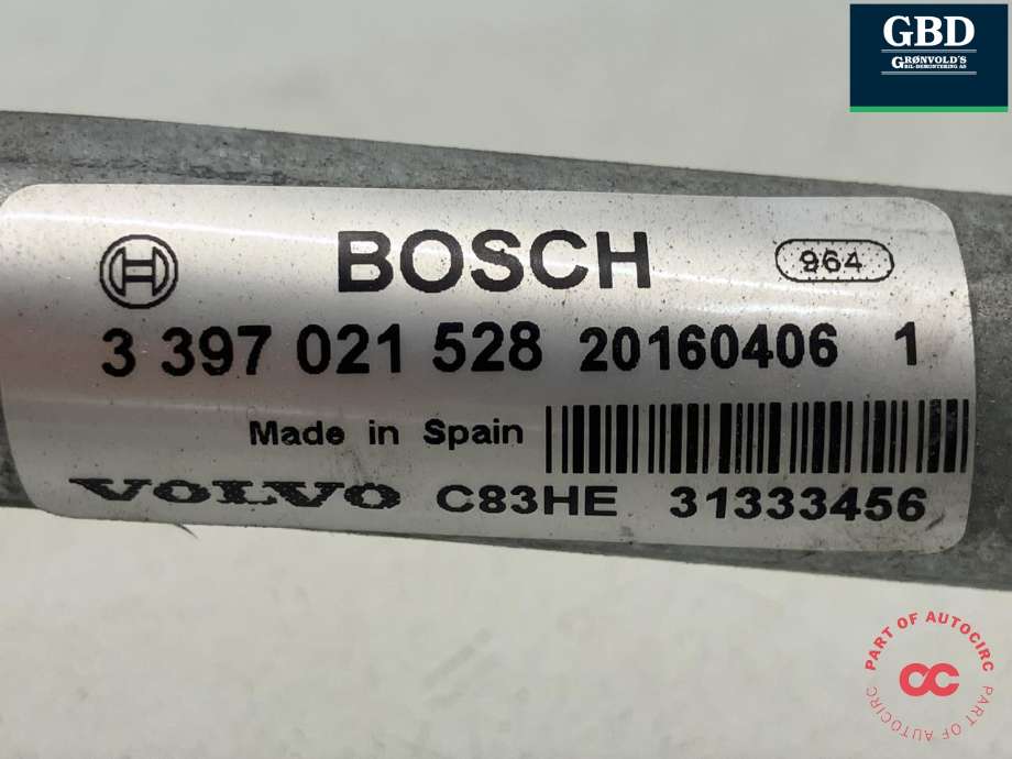 Viskeroverføring til Volvo XC70 2014-2016 (Type II, Fase 2) (BOSCH||31333456|3 397 021 528)