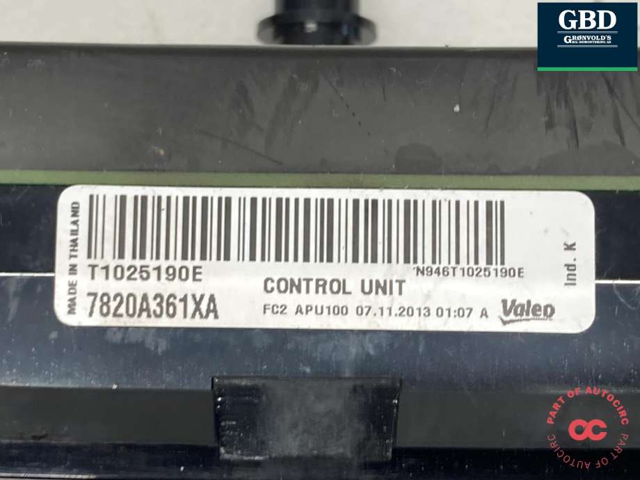Varmeapparat betjening til Mitsubishi Space Star 2013-->> (Type II) (|7820A361XA)