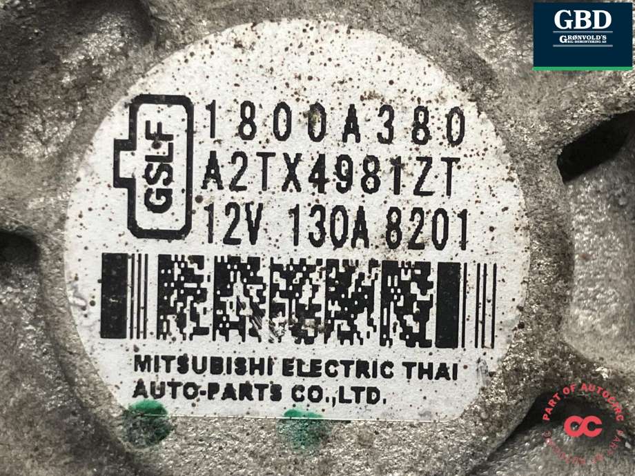 Dynamo diesel til Mitsubishi L200 2015-2019 (Type V, Fase 1)  (MITSUBISHI|1800A380|A2TX4981ZT|)