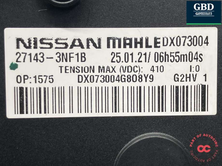 Varmeapparat PTC-heater til Nissan Leaf 2018-->> (Type II)  (MAHLE|271433NF1B|DX073004|DX062003)