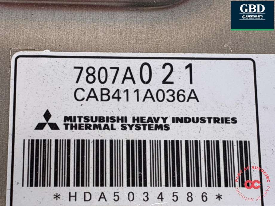 Varmeapparat PTC-heater til Mitsubishi Outlander 2015-->> (Type III, Fase 2)  (7807A021|)