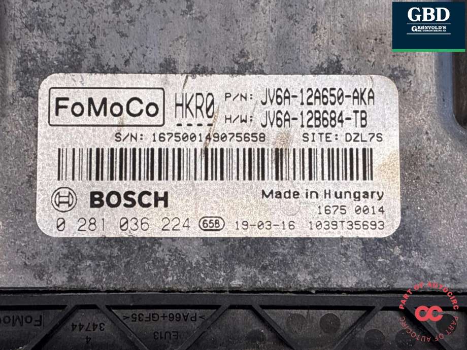 Styreenhet motor til Ford Transit Connect 2018-->> Type II, Fase 2 (2313997|)