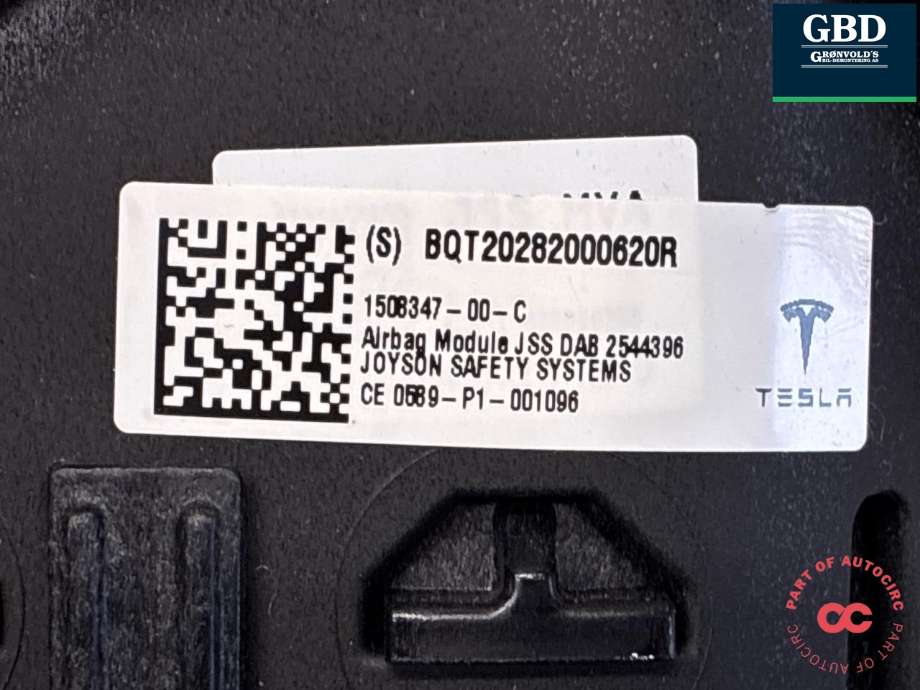 Airbag rattpute til Tesla Model 3 2018-2023 (Fase 1)  