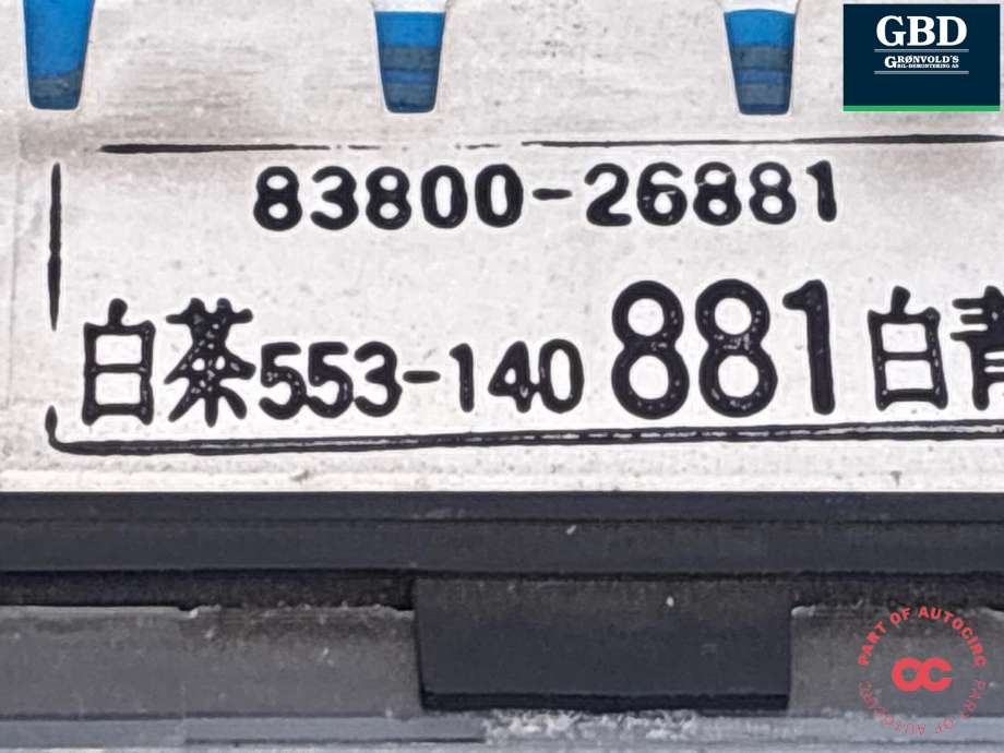 Instrumentpanel til Toyota Hiace 2007-2012 (Fase 3) (8384126600|)