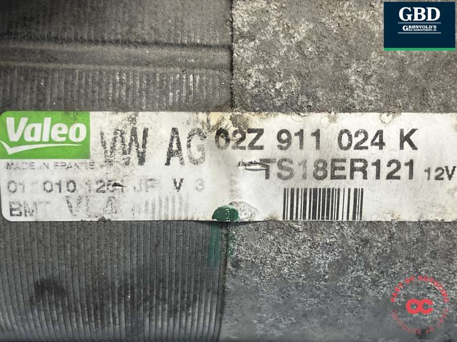 Starter diesel til VW Golf VI 2008-2012  (VALEO||02Z 911 024 K|TS18ER121)