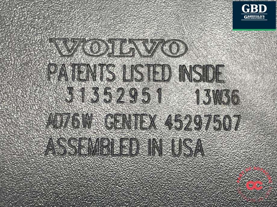 Speil innvendig til Volvo V60 2010-2013 (Type I, Fase 1) (|31352951|45297507)